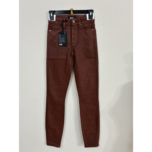 PAIGE Hoxton Coated High Waist Ankle Skinny Jeans NWT Size 23 - Picture 4 of 12